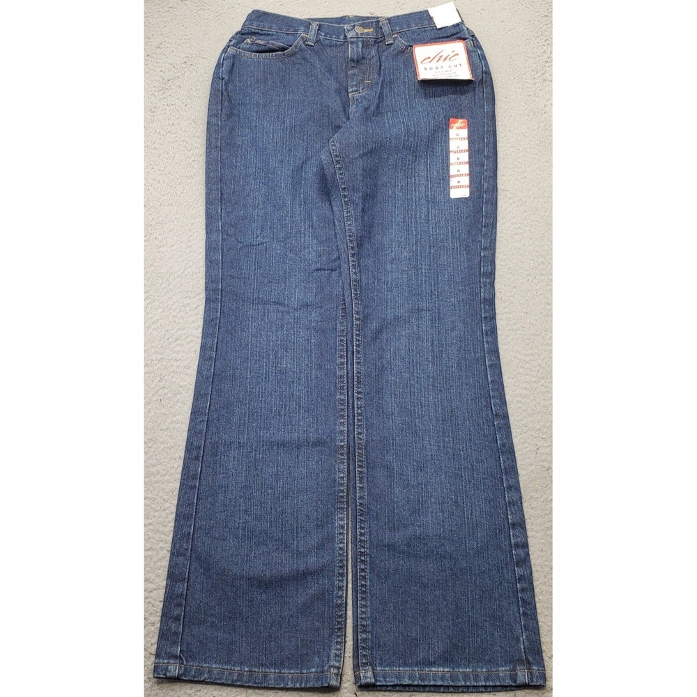 Chic Misses Bootcut Jeans Women 6 Blue Denim Medium Wash Stretch 1CK77AW